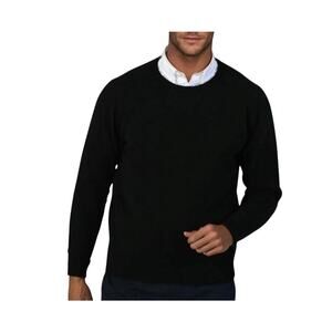 Piombo Men's Black Classic Extra Fine Merino Wool Crewneck Sweater Size XXL NWT